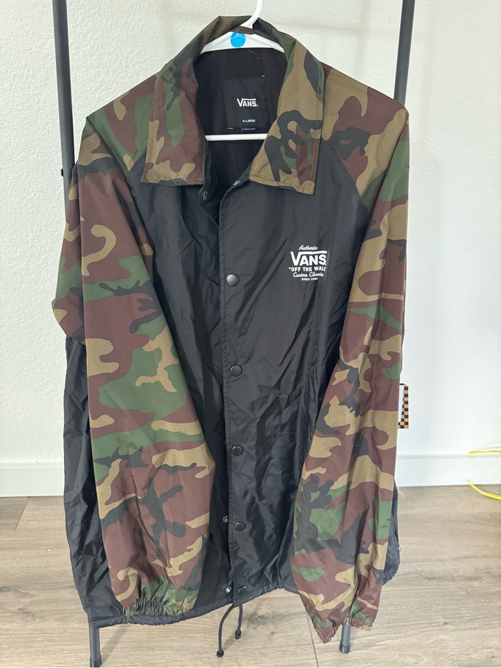 Vans Black Front Camouflage Sleeve Bomber Jacket